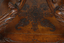 Load image into Gallery viewer, Sanford Furniture Mahogany Tassel Table with Leather Inlay Top
