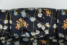 Load image into Gallery viewer, Taylor-King Navy Floral Upholstered Three Cushion Sofa

