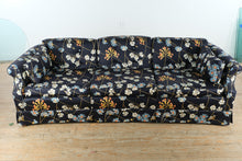 Load image into Gallery viewer, Taylor-King Navy Floral Upholstered Three Cushion Sofa
