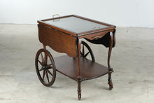 Load image into Gallery viewer, Traditional Mahogany Drop Leaf Tea Cart Bar Cart with Removable Serving Tray
