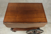 Load image into Gallery viewer, Traditional Mahogany Drop Leaf Tea Cart Bar Cart with Removable Serving Tray
