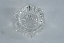 Load image into Gallery viewer, Vintage Clear Crystal Hexagon Candle Holders Set of 6 Starburst Glass
