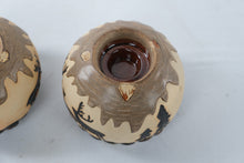 Load image into Gallery viewer, MayRich Company Moose Deer Pine Tree Ceramic Candle Holders Set of 2
