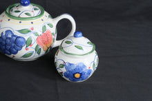 Load image into Gallery viewer, Royal Norfolk Hand Painted Fruit Tea Set Teapot Creamer Covered Sugar Bowl
