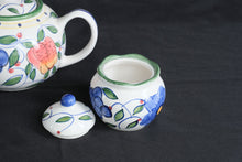 Load image into Gallery viewer, Royal Norfolk Hand Painted Fruit Tea Set Teapot Creamer Covered Sugar Bowl
