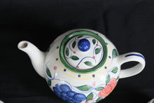 Load image into Gallery viewer, Royal Norfolk Hand Painted Fruit Tea Set Teapot Creamer Covered Sugar Bowl
