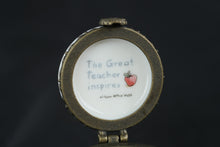 Load image into Gallery viewer, Boyds Bears Porcelain Trinket Box Round Hinged Teacher Theme ABC
