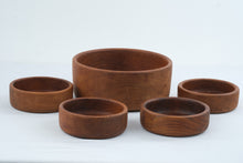 Load image into Gallery viewer, Goodwood Genuine Teak Wood Salad Bowl Set of 5 Thailand Mid Century Modern
