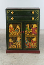 Load image into Gallery viewer, One-of-a-Kind Hand-Painted Teddy Bear Folk Art Cabinet
