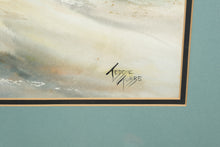 Load image into Gallery viewer, Teddy Tubbs Framed Coastal Watercolor – Boats in Storm
