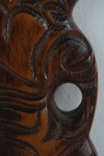 Load image into Gallery viewer, Hand-Carved Wooden Tiki Figure with Abalone Shell Eyes, New Zealand
