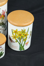 Load image into Gallery viewer, Portmeirion Botanic Garden 7 Piece Canister Set Wood Lids Made in England
