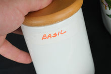 Load image into Gallery viewer, Portmeirion Botanic Garden 7 Piece Canister Set Wood Lids Made in England
