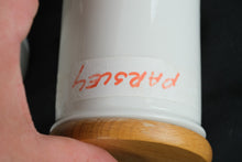Load image into Gallery viewer, Portmeirion Botanic Garden 7 Piece Canister Set Wood Lids Made in England
