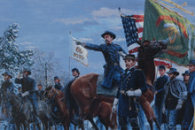 Load image into Gallery viewer, Framed Civil War Print “The Fighting 69th, NYSV” by Mort Künstler (1998) – 24.5” x 21”
