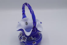 Load image into Gallery viewer, Fenton Cobalt Blue Hand Painted Basket Glass Legacy Collection 8.25 Inch
