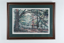 Load image into Gallery viewer, R Byrom The Light Under the Boughs Signed Limited Edition Print Framed 50x37
