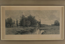 Load image into Gallery viewer, The Meadow Brook Framed Landscape Print Ornate Antique Style Frame 40 x 28
