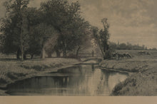 Load image into Gallery viewer, The Meadow Brook Framed Landscape Print Ornate Antique Style Frame 40 x 28
