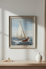 Load image into Gallery viewer, Sailboat Seascape Painting Framed Nautical Art FL Smith Signed
