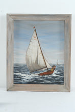 Load image into Gallery viewer, Sailboat Seascape Painting Framed Nautical Art FL Smith Signed
