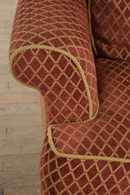 Load image into Gallery viewer, Thomasville Swivel Armchair with Matching Ottoman in Red Diamond Upholstery
