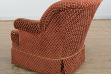 Load image into Gallery viewer, Thomasville Swivel Armchair with Matching Ottoman in Red Diamond Upholstery
