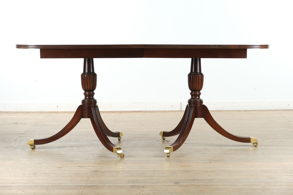 Thomasville Mahogany Collection Double Pedestal Dining Table – + 3 Leaves
