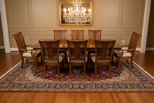 Load image into Gallery viewer, Thomasville Solid Wood Dining Table with 8 Cane Back Chairs and 2 Leaves
