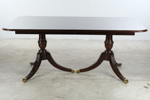 Load image into Gallery viewer, Thomasville Solid Mahogany Double Pedestal Dining Set with 6 Queen Anne Chairs
