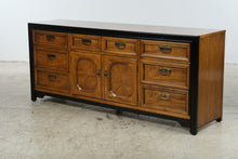 Load image into Gallery viewer, Thomasville Embassy Vintage Campaign Style Triple Dresser with Brass Hardware
