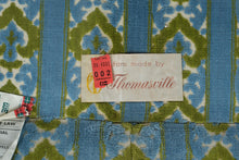 Load image into Gallery viewer, Vintage 1970 Thomasville Velvet Sofa in Blue and Olive Patterned Velour
