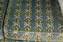 Load image into Gallery viewer, Vintage 1970 Thomasville Velvet Sofa in Blue and Olive Patterned Velour

