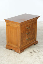 Load image into Gallery viewer, Thomasville Burl Wood Three-Drawer Nightstand
