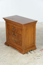 Load image into Gallery viewer, Thomasville Burl Wood Three-Drawer Nightstand
