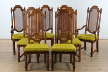 Load image into Gallery viewer, Thomasville Segovia Dining Set – Table w/ 2 Leaves + 8 Cane-Back Chairs (Spanish Mediterranean Style)
