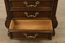 Load image into Gallery viewer, Elegant Thomasville 3-Drawer Nightstand – Sculpted Profile in Rich Walnut Finish
