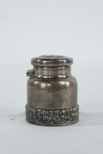 Load image into Gallery viewer, Antique Tiffany and Co Sterling Silver Inkwell Hinged Lid Desk Ink Bottle
