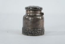 Load image into Gallery viewer, Antique Tiffany and Co Sterling Silver Inkwell Hinged Lid Desk Ink Bottle
