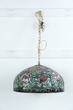Load image into Gallery viewer, Tiffany-Style Stained Glass Hanging Dome Chandelier – 20&quot; Floral Design

