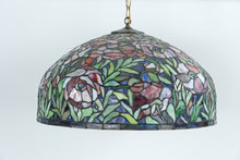 Load image into Gallery viewer, Tiffany-Style Stained Glass Hanging Dome Chandelier – 20&quot; Floral Design
