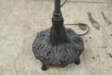 Load image into Gallery viewer, Tiffany Style Stained Glass Floor Lamp Blue Pink Floral Art Nouveau 63 Inch
