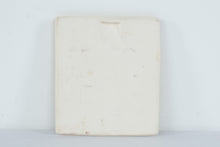 Load image into Gallery viewer, Cream Glazed Ceramic Relief Tile Woman with Basket Sun Garden Scene 8 Inch

