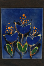 Load image into Gallery viewer, Werner Meschede Majolika Karlsruhe Floral Ceramic Wall Tile Mid Century
