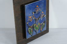 Load image into Gallery viewer, Werner Meschede Majolika Karlsruhe Floral Ceramic Wall Tile Mid Century
