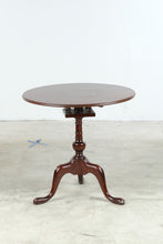 Load image into Gallery viewer, Traditional Mahogany Tilt Top Pedestal Accent Table with Queen Anne Base
