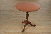 Load image into Gallery viewer, Vintage Scalloped Tilt Top Side Table with Turned Pedestal Base
