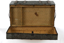 Load image into Gallery viewer, Antique Dome Top Steamer Trunk with Embossed Tin Panels
