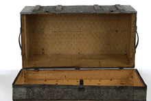 Load image into Gallery viewer, Antique Dome Top Steamer Trunk with Embossed Tin Panels
