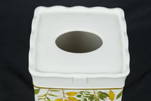 Load image into Gallery viewer, Botanical Tissue Box Cover Decorative Bathroom Vanity Holder Green Leaf Postcard Design
